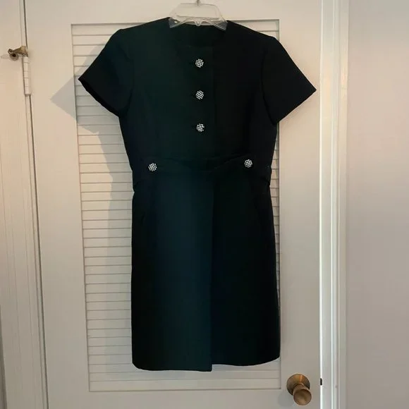 black 60s mini dress Unbranded Vintage 60s Black Chiffon Collared Pleated Mod Mini Dress sz 7/8